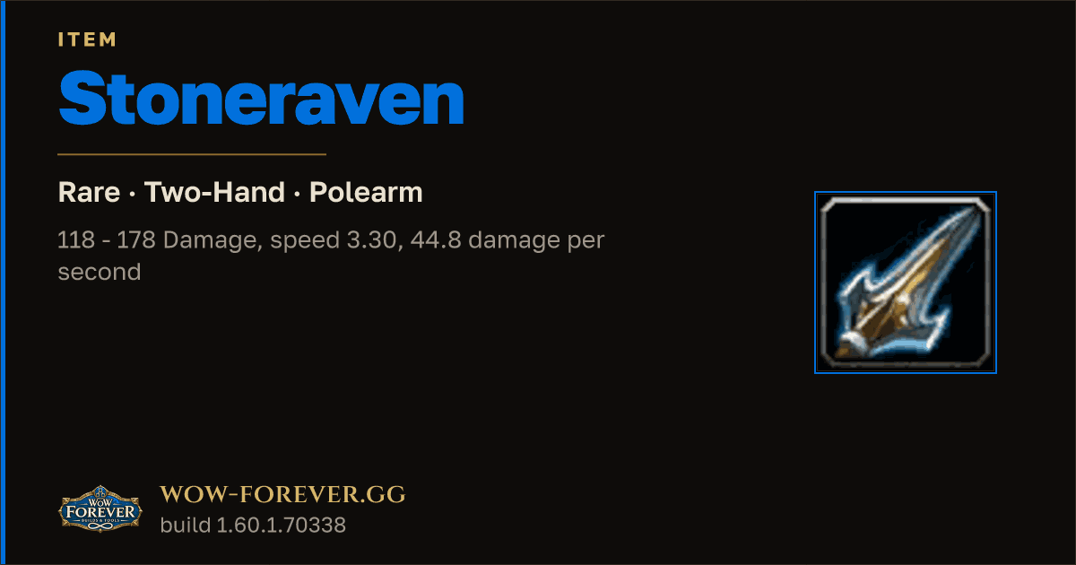 The preview card for Stoneraven