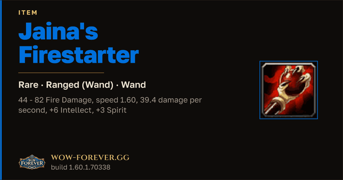 The preview card for Jaina's Firestarter