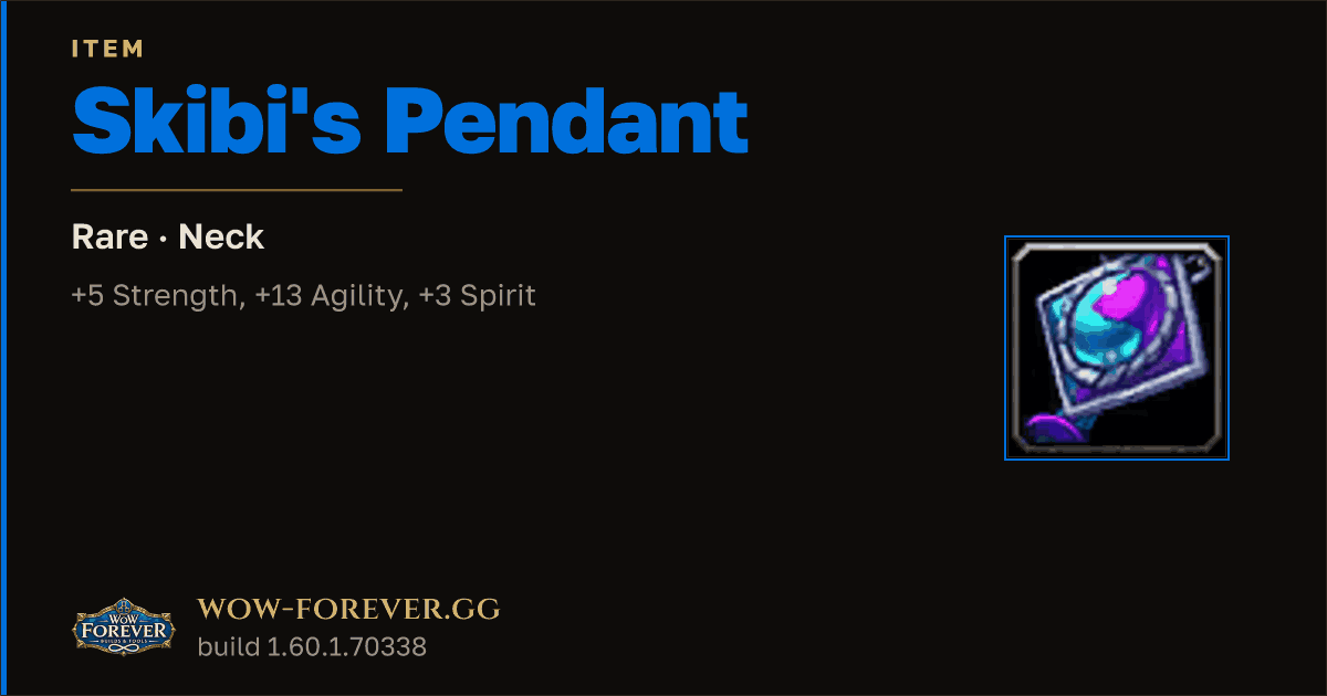 The preview card for Skibi's Pendant