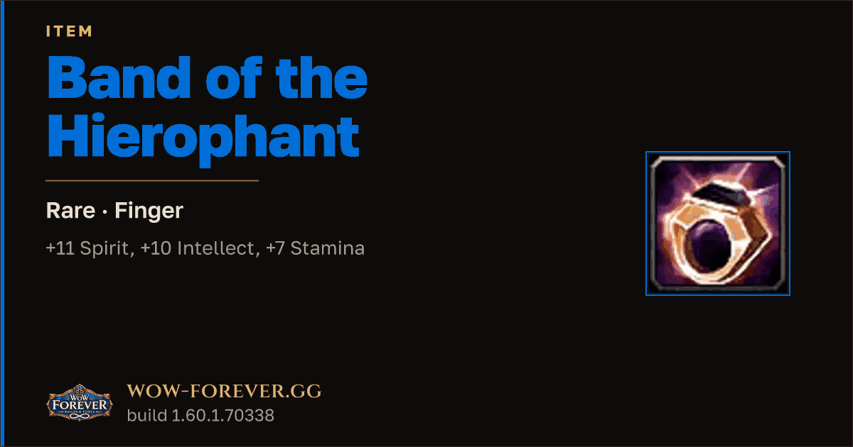 The preview card for Band of the Hierophant