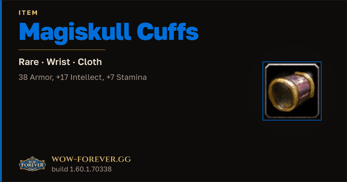 The preview card for Magiskull Cuffs