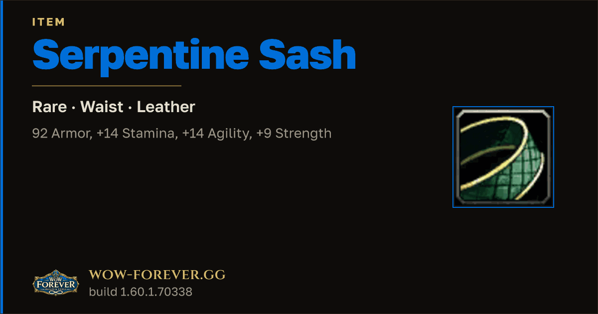 The preview card for Serpentine Sash