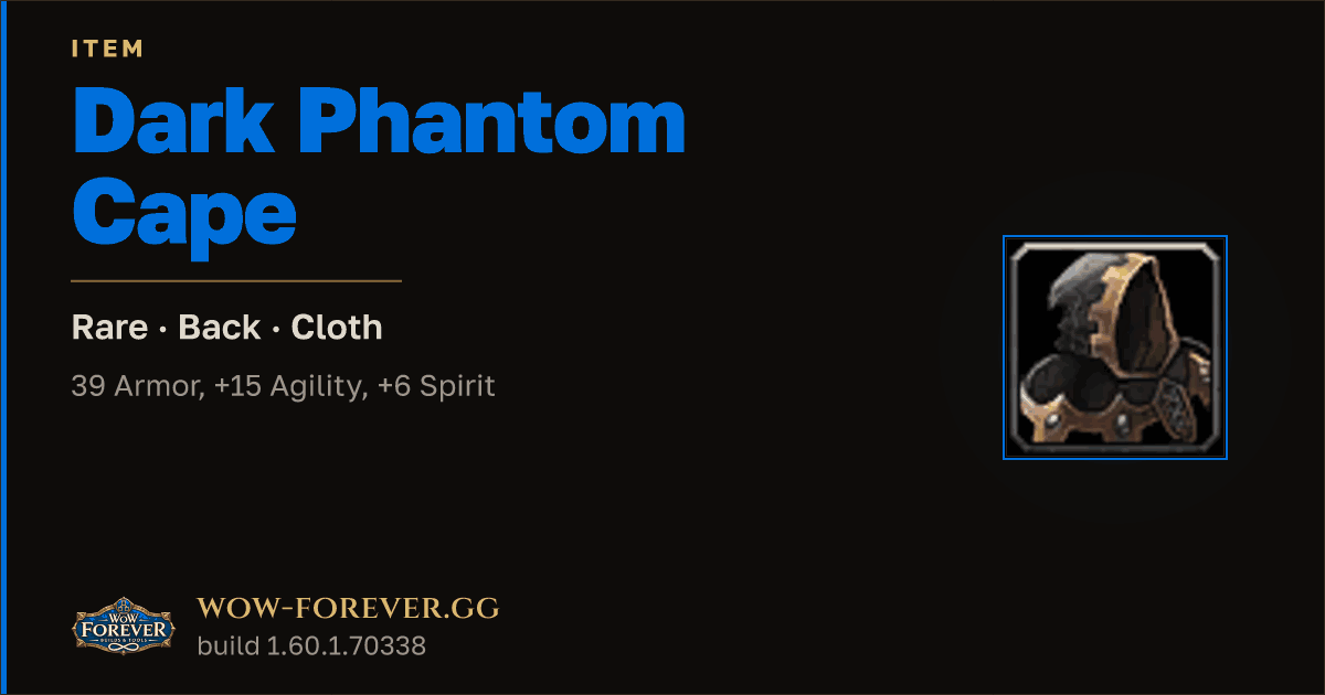 The preview card for Dark Phantom Cape