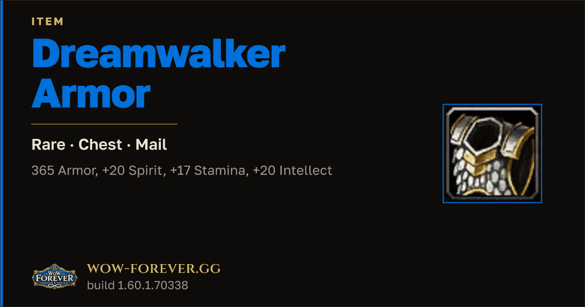 The preview card for Dreamwalker Armor