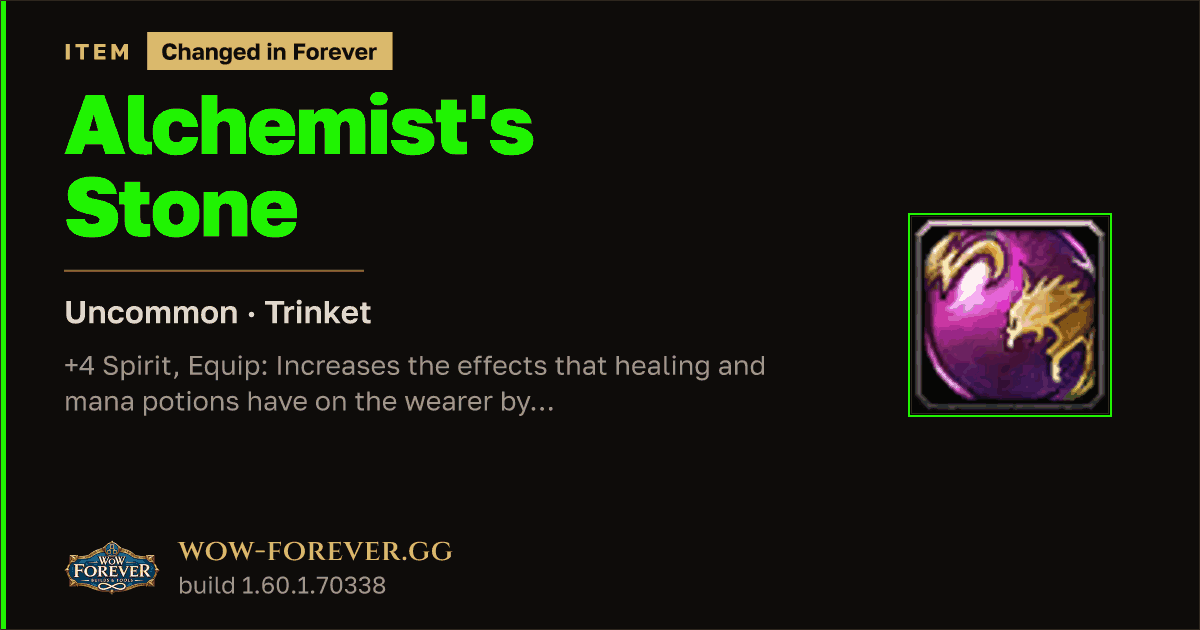 The preview card for Alchemist's Stone