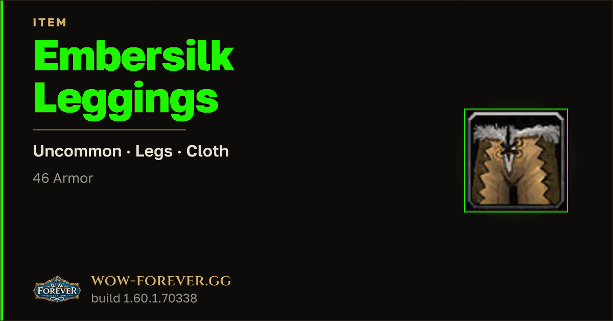 The preview card for Embersilk Leggings