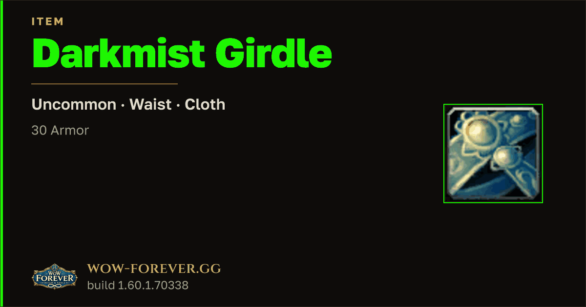 The preview card for Darkmist Girdle