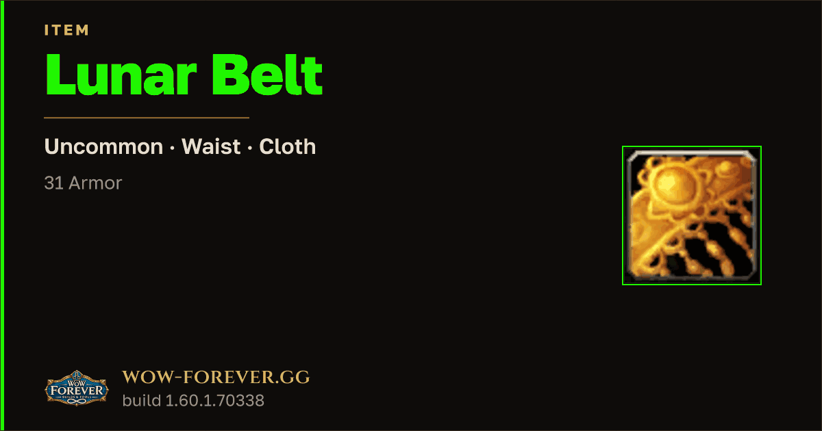 The preview card for Lunar Belt