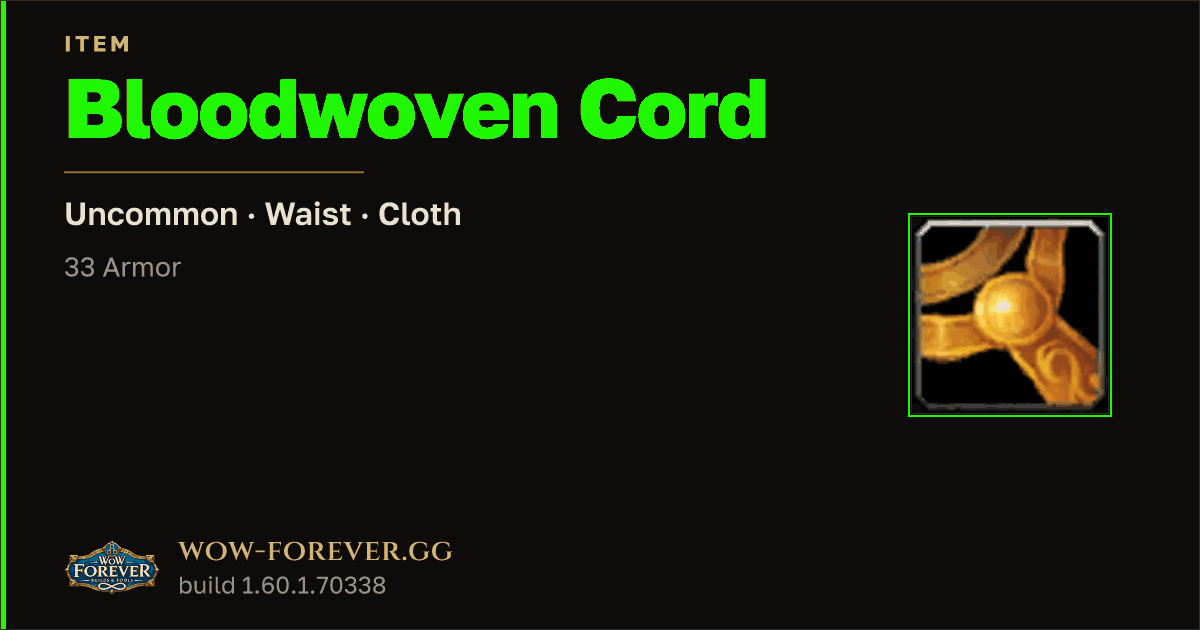 The preview card for Bloodwoven Cord
