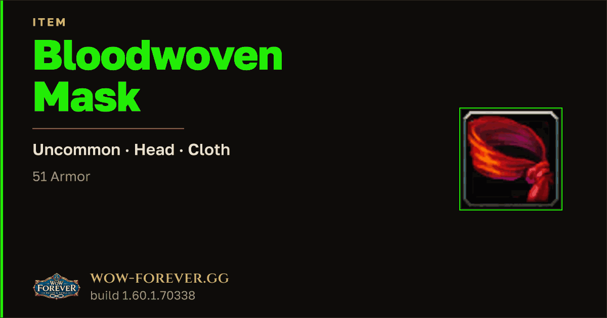 The preview card for Bloodwoven Mask