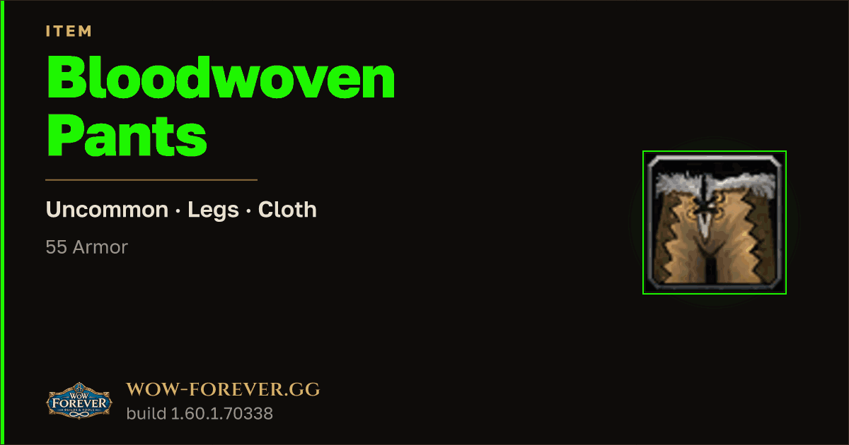 The preview card for Bloodwoven Pants