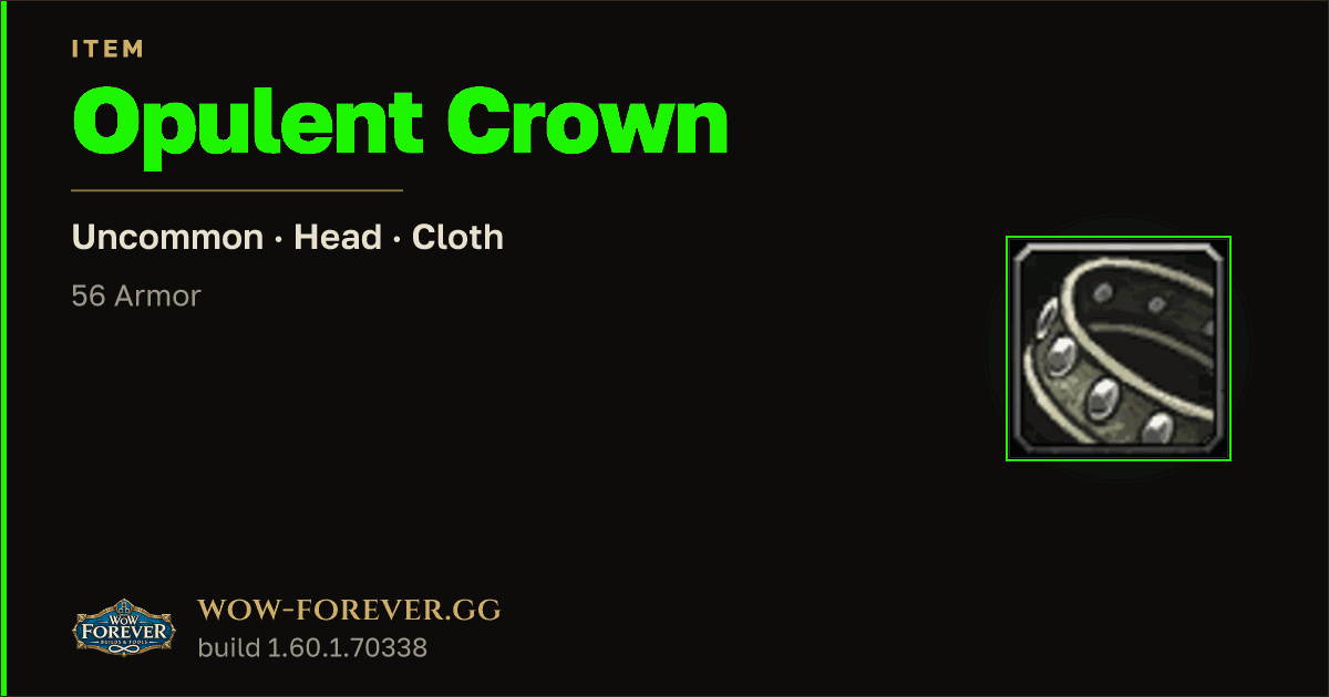 The preview card for Opulent Crown