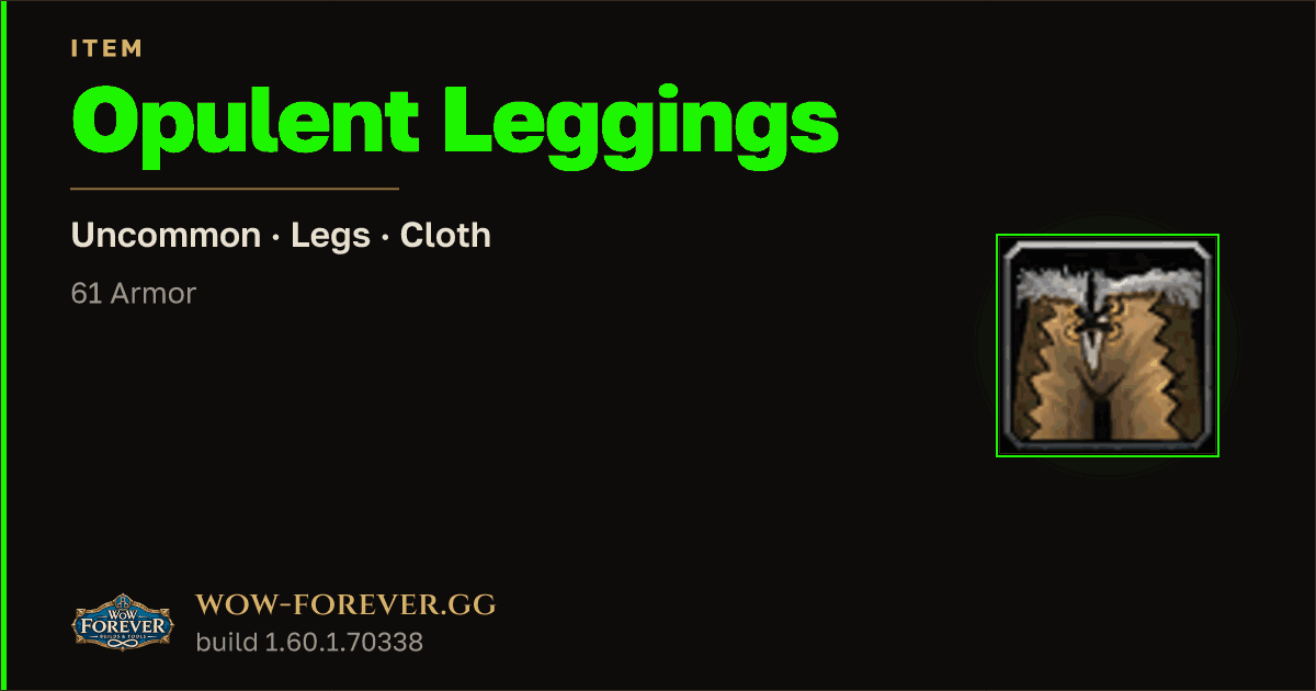 The preview card for Opulent Leggings