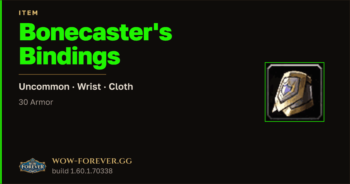 The preview card for Bonecaster's Bindings