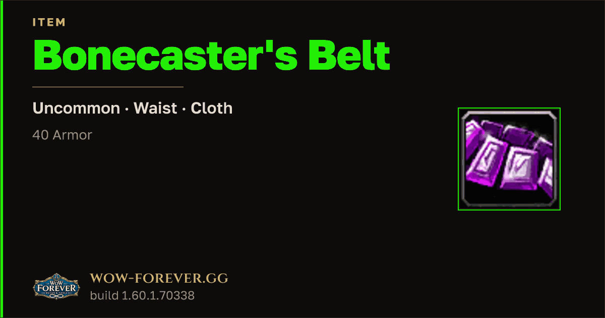 The preview card for Bonecaster's Belt