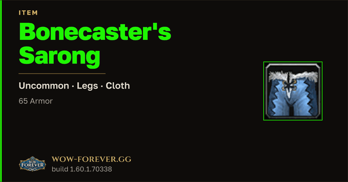 The preview card for Bonecaster's Sarong