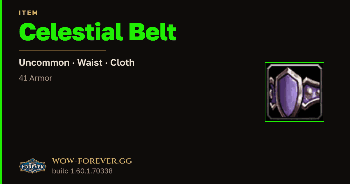 The preview card for Celestial Belt