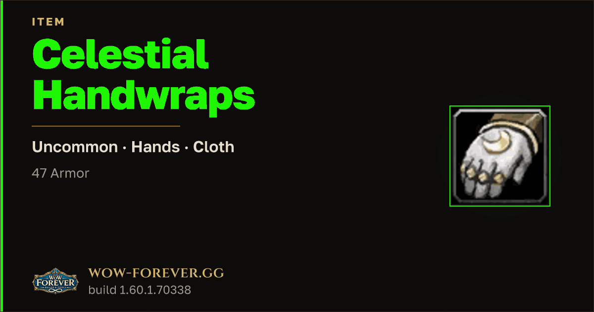 The preview card for Celestial Handwraps