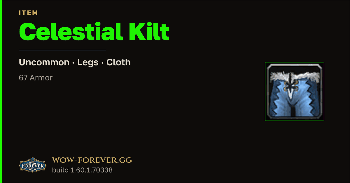 The preview card for Celestial Kilt