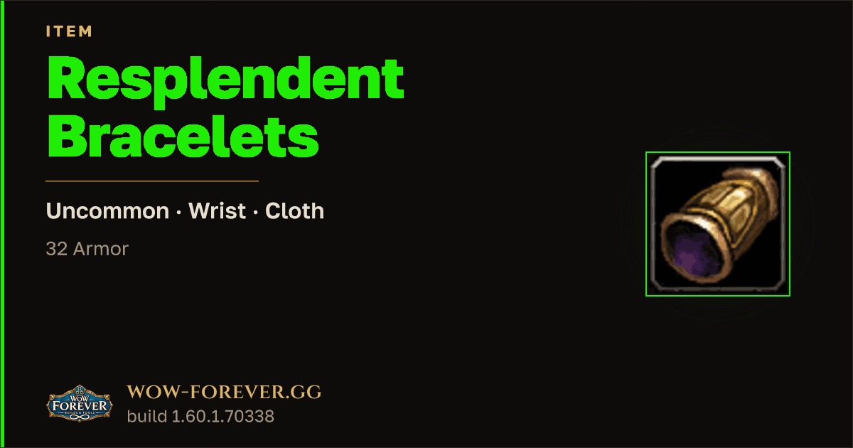 The preview card for Resplendent Bracelets