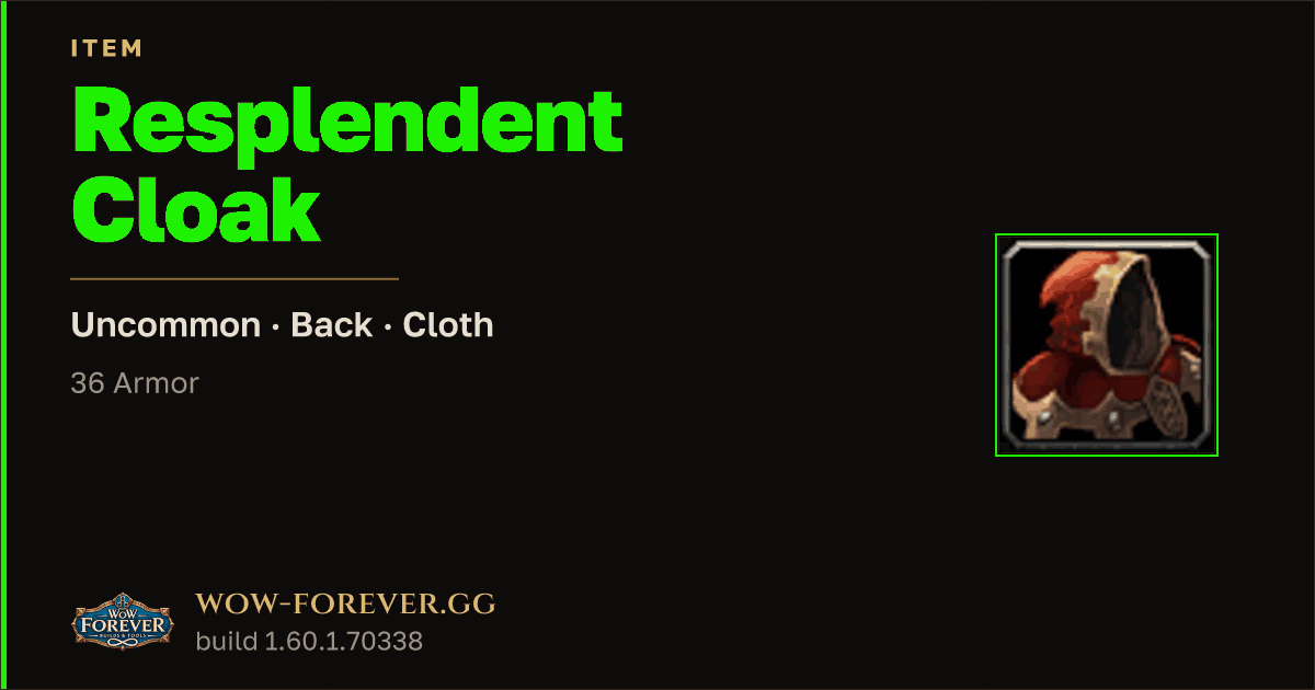 The preview card for Resplendent Cloak