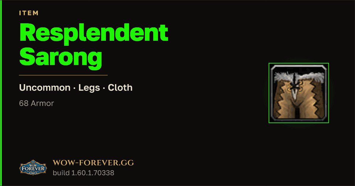 The preview card for Resplendent Sarong
