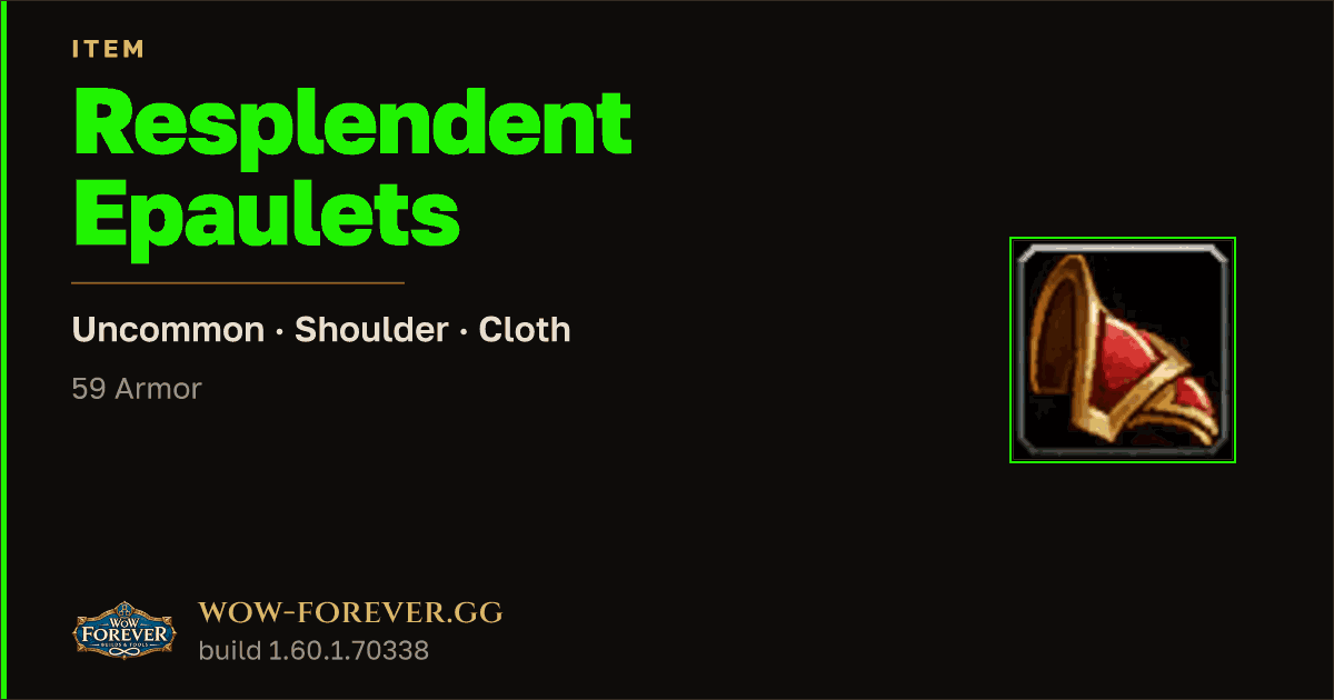 The preview card for Resplendent Epaulets