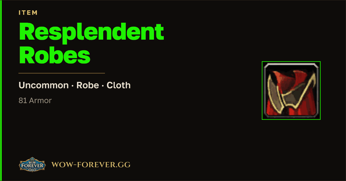The preview card for Resplendent Robes