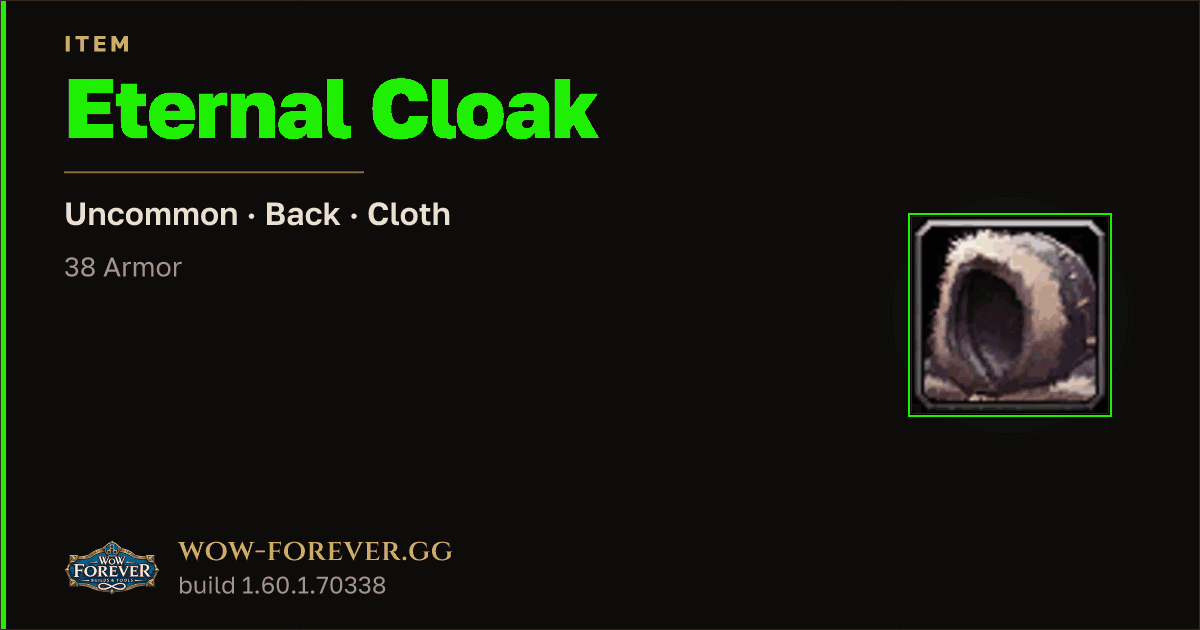 The preview card for Eternal Cloak