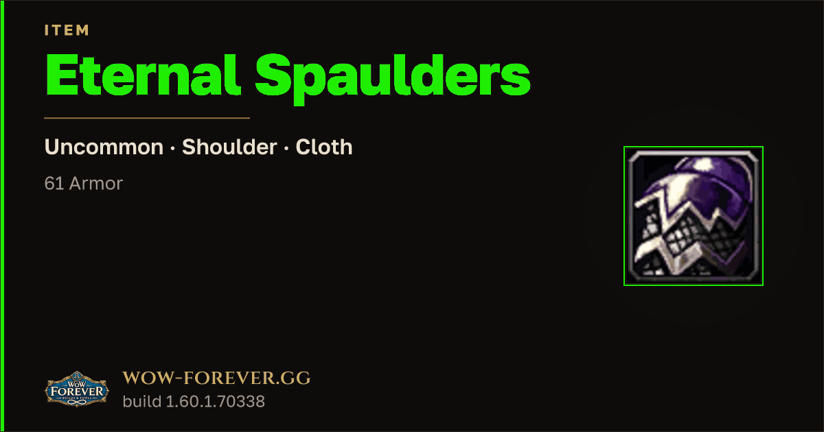 The preview card for Eternal Spaulders
