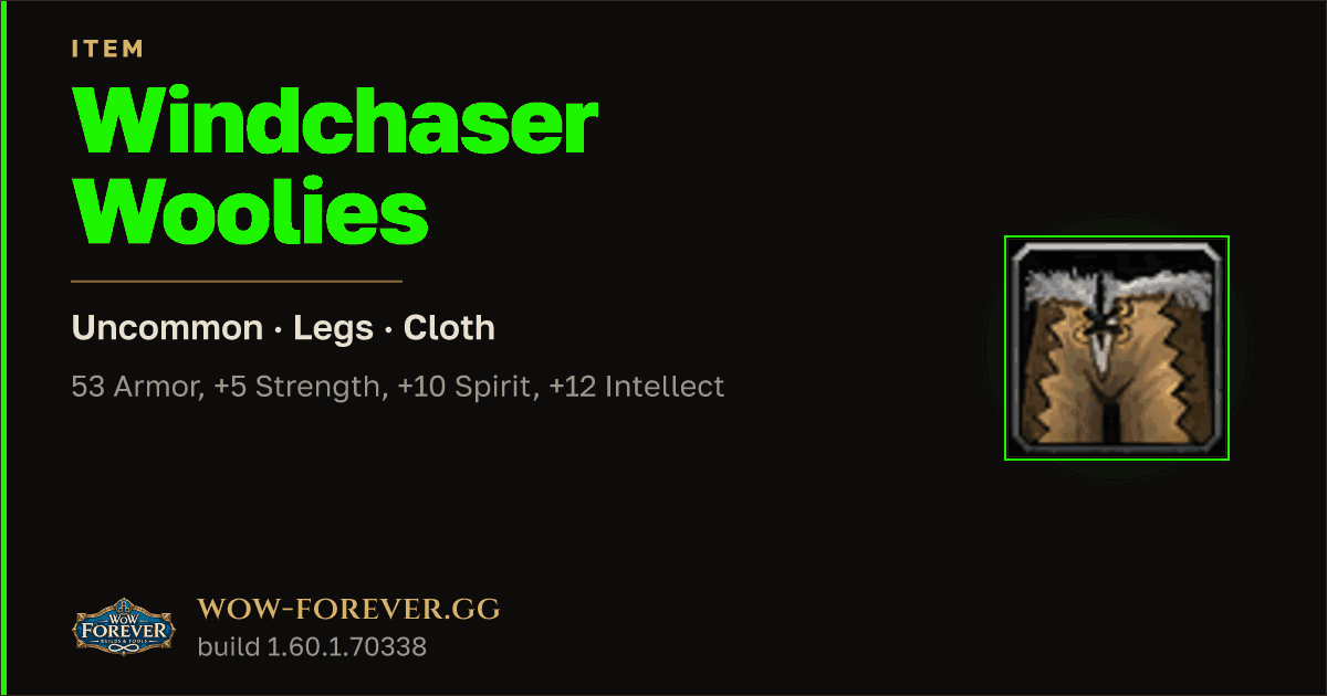 The preview card for Windchaser Woolies