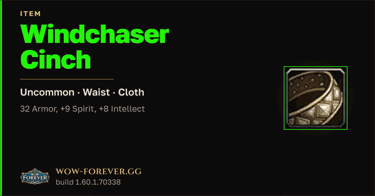 The preview card for Windchaser Cinch