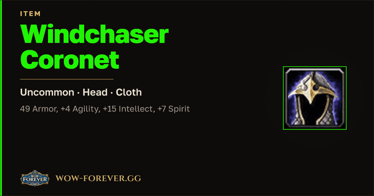 The preview card for Windchaser Coronet