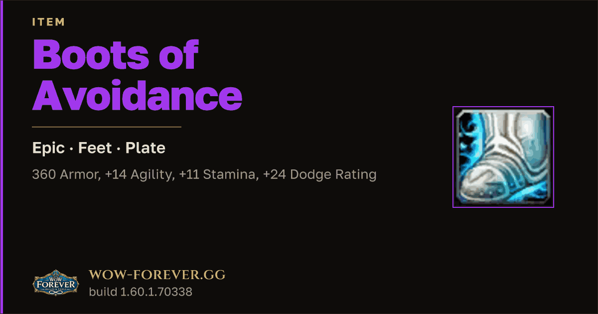 The preview card for Boots of Avoidance