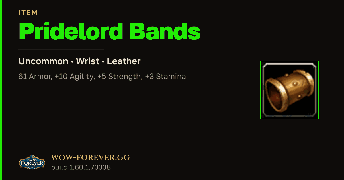 The preview card for Pridelord Bands