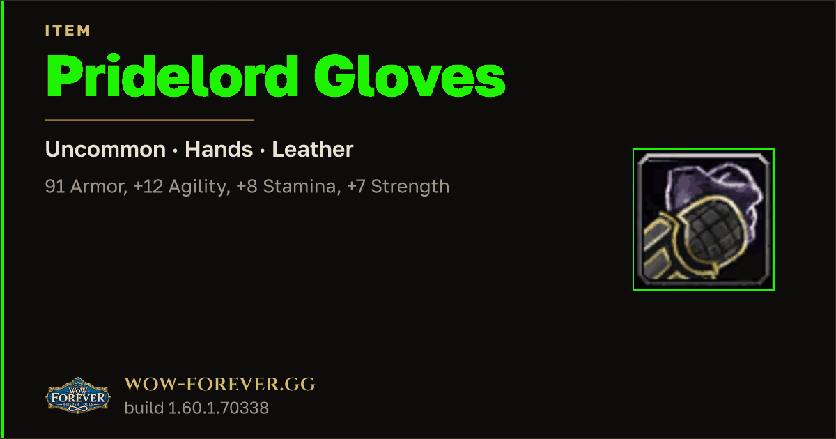 The preview card for Pridelord Gloves