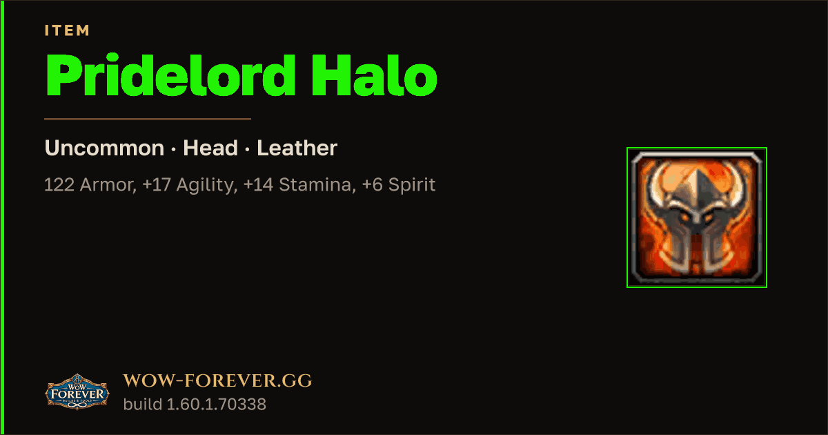 The preview card for Pridelord Halo