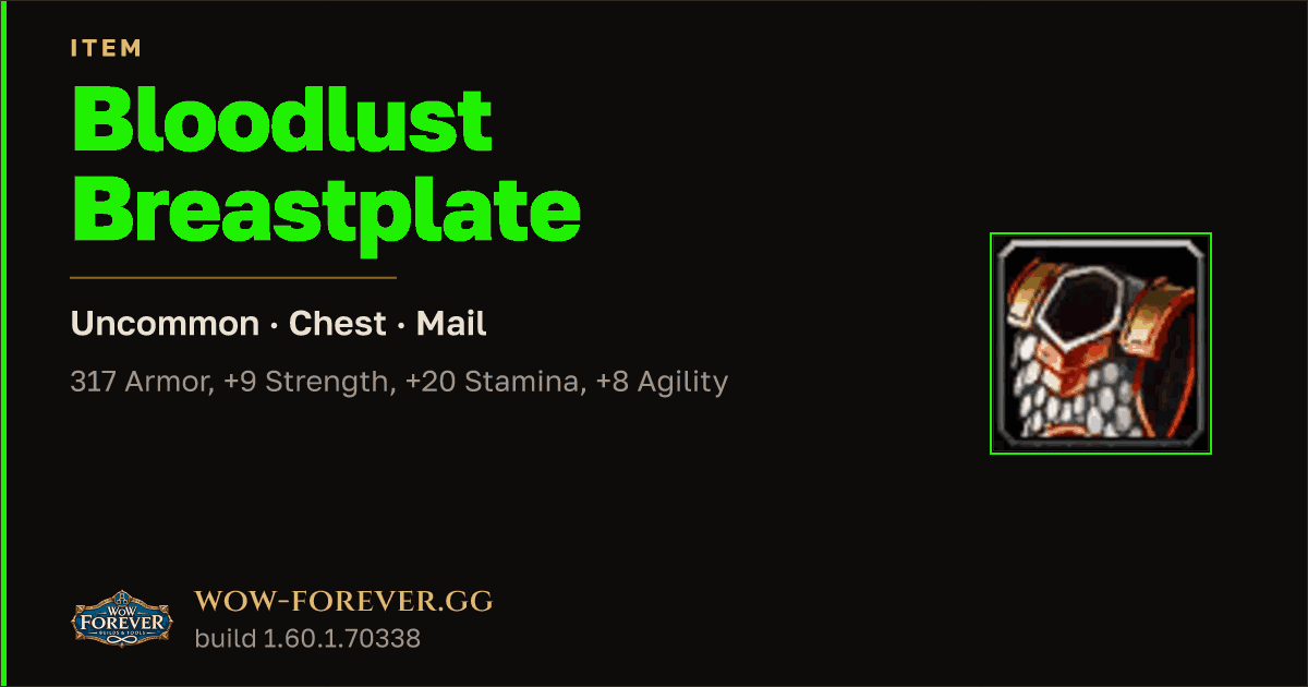 The preview card for Bloodlust Breastplate