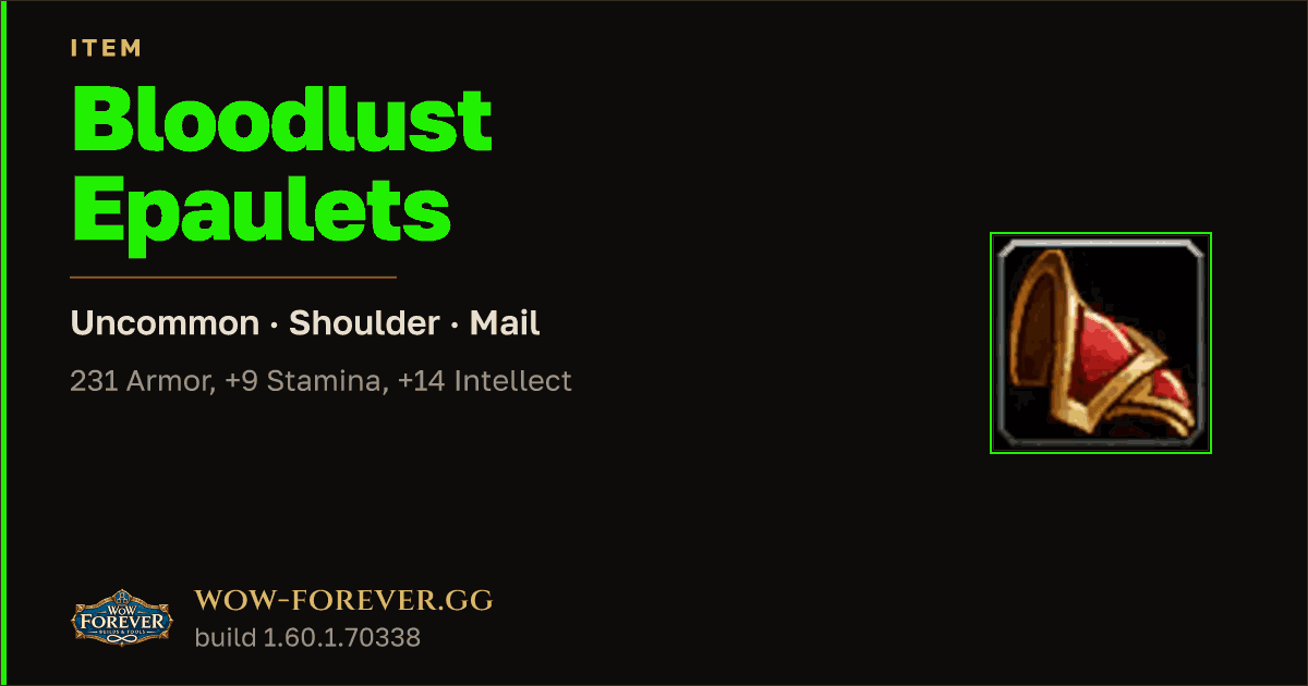 The preview card for Bloodlust Epaulets