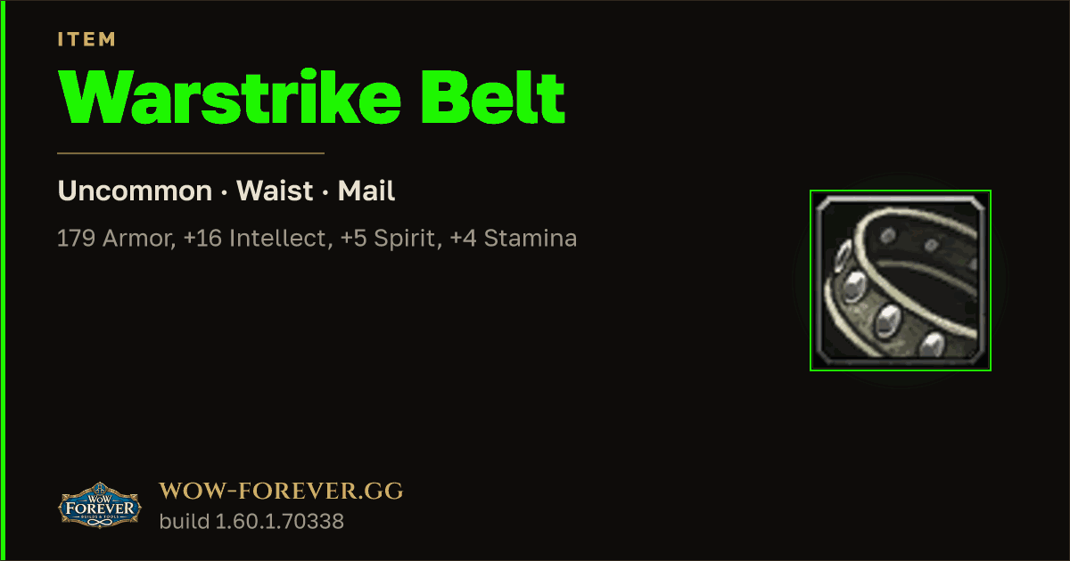 The preview card for Warstrike Belt