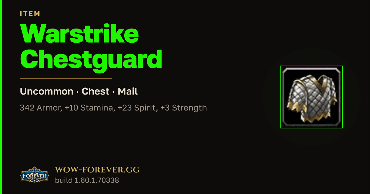 The preview card for Warstrike Chestguard