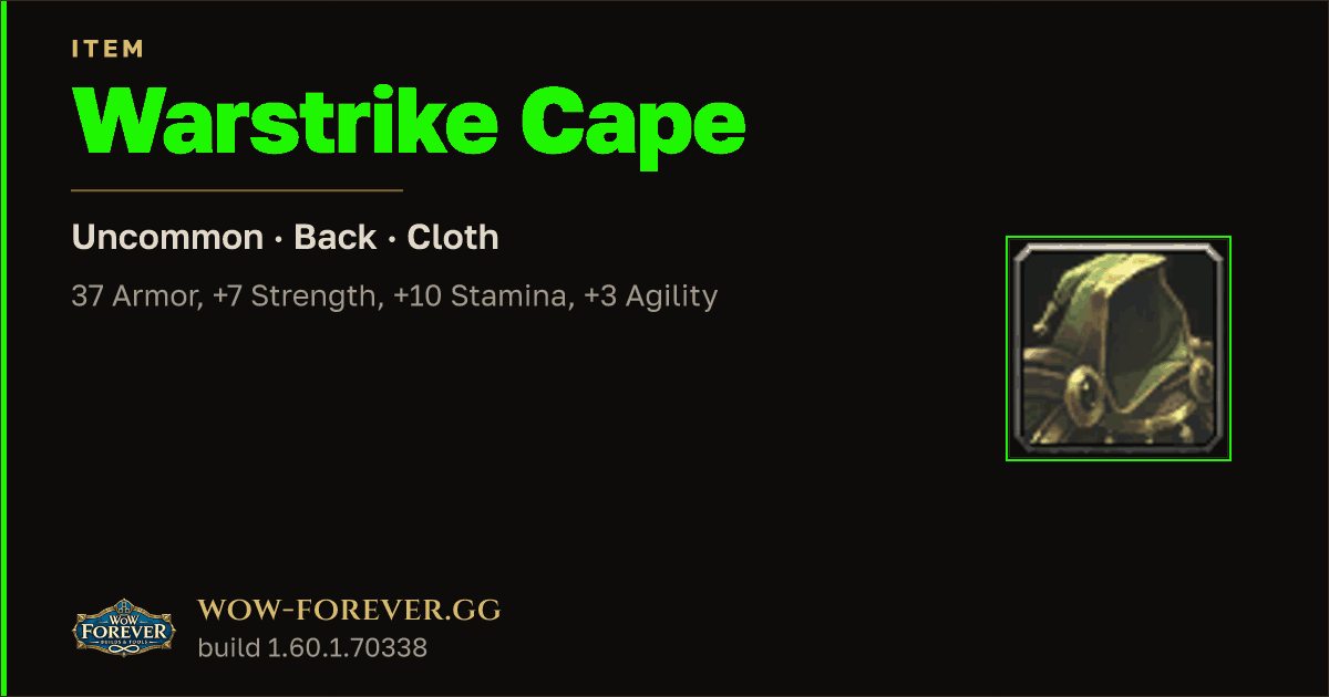 The preview card for Warstrike Cape
