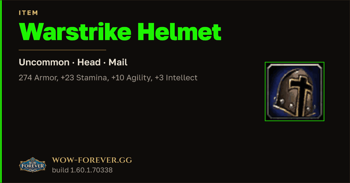 The preview card for Warstrike Helmet