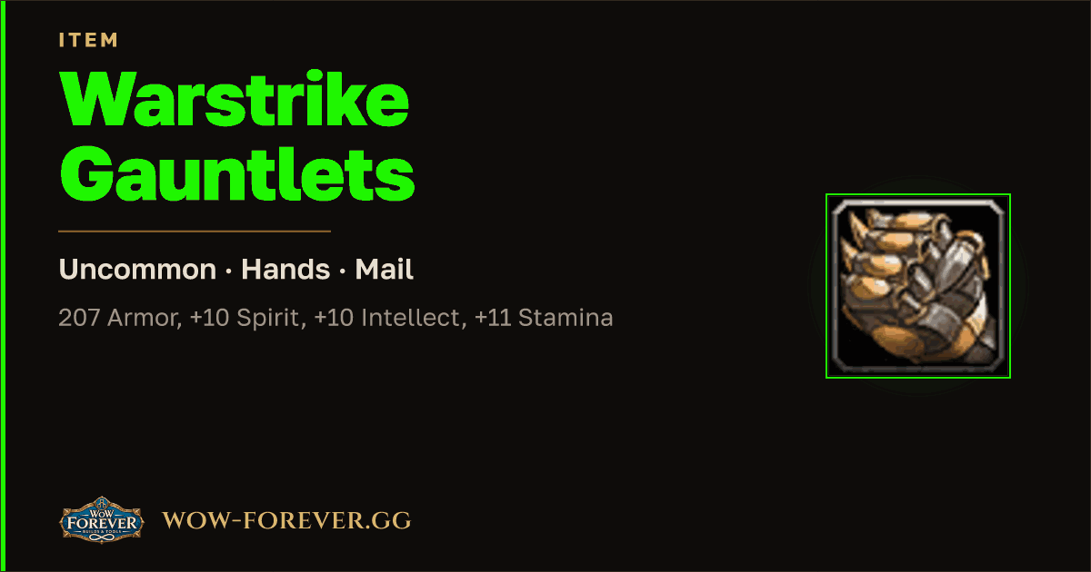 The preview card for Warstrike Gauntlets