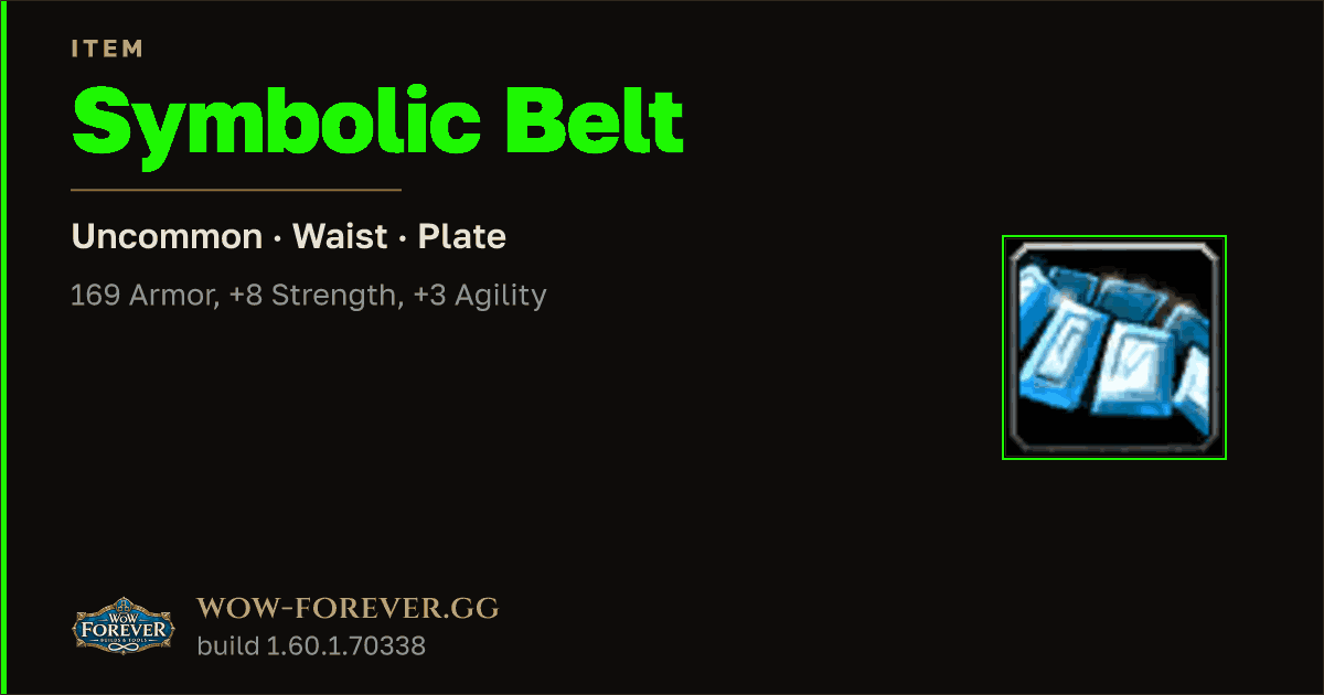 The preview card for Symbolic Belt
