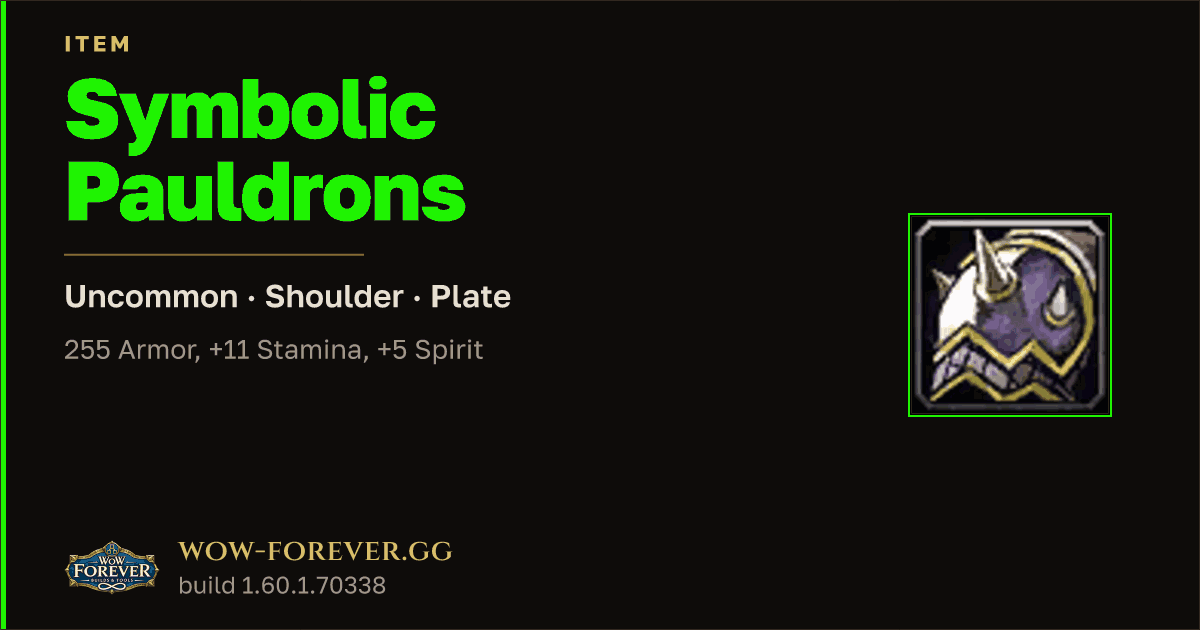 The preview card for Symbolic Pauldrons