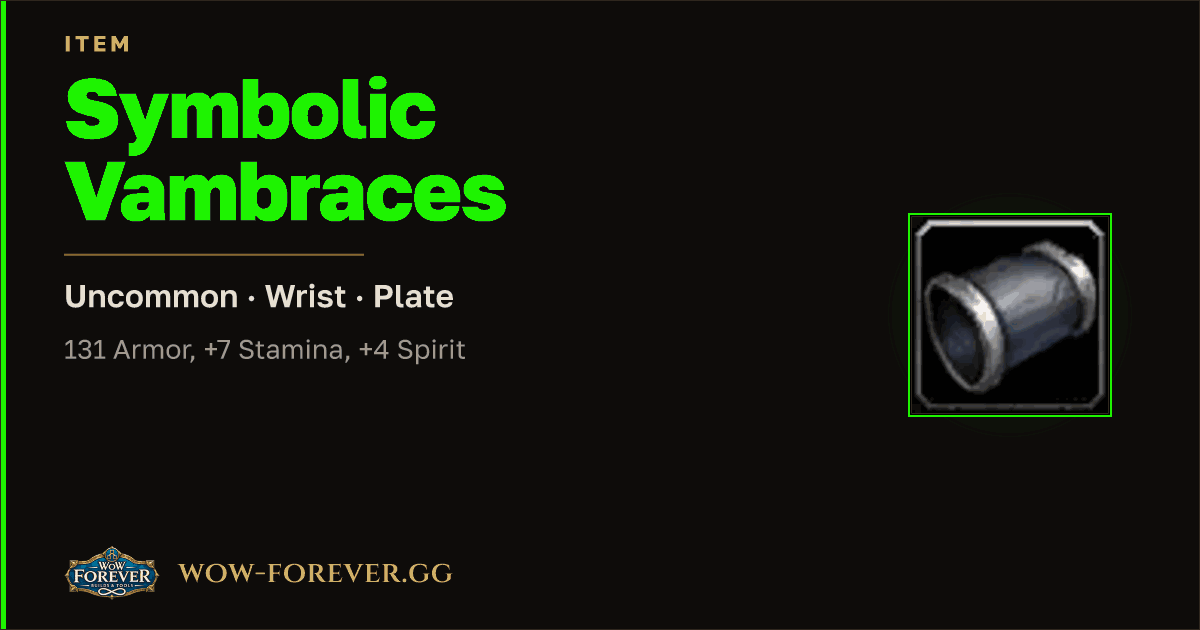 The preview card for Symbolic Vambraces