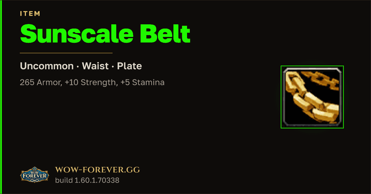 The preview card for Sunscale Belt