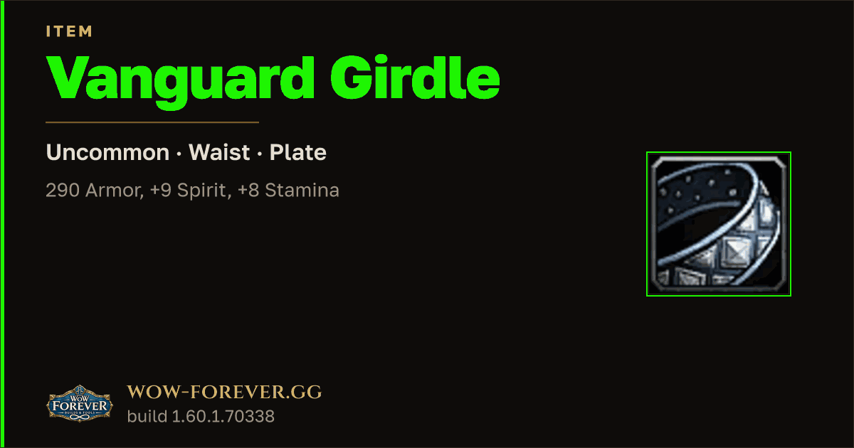 The preview card for Vanguard Girdle