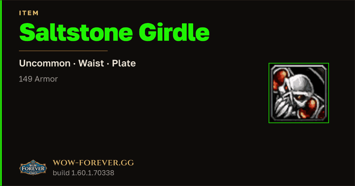 The preview card for Saltstone Girdle